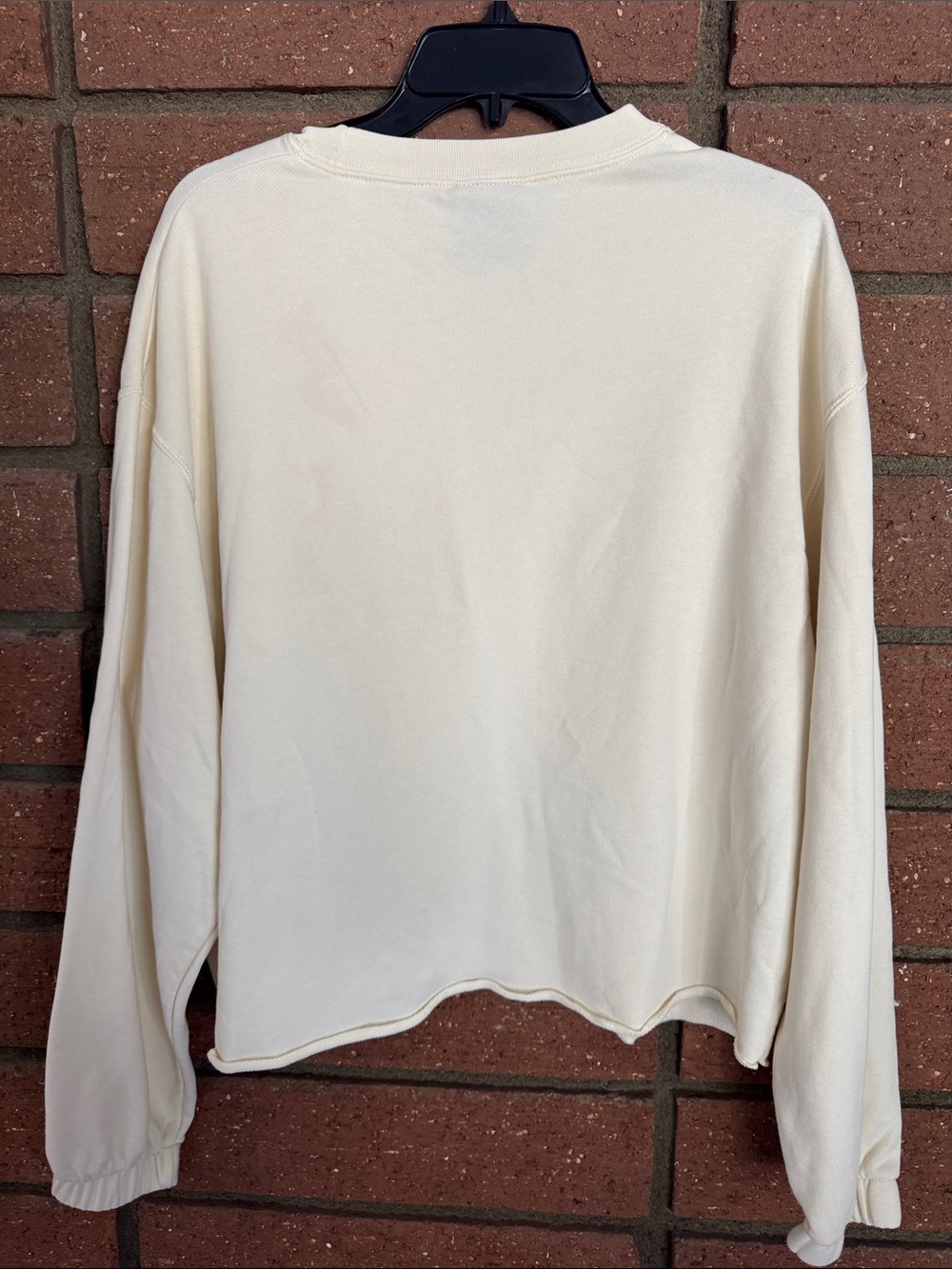 Nike Cream Crewneck Sweatshirt with Subtle Reflective Swoosh Circle - Picture 7 of 7